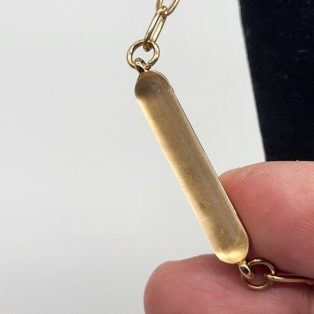 8 Other Reasons-80R Necklace Gold Tone Bar - Picture 9 of 10